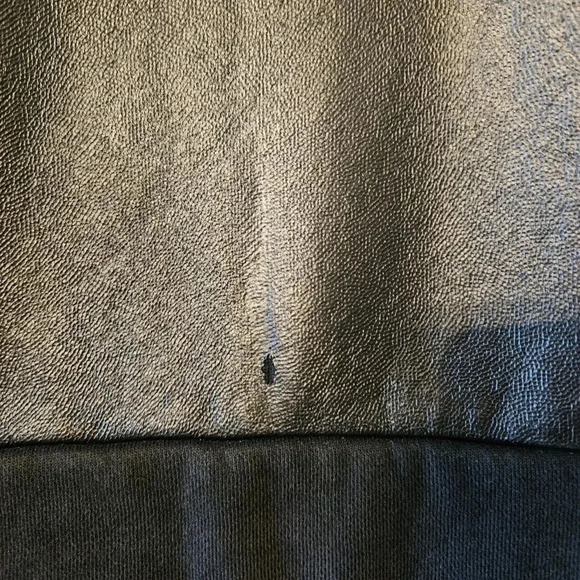 American Retro Kiss  Me Crewneck Oversized Faux Leather Casual Sweater Black. - Picture 8 of 11